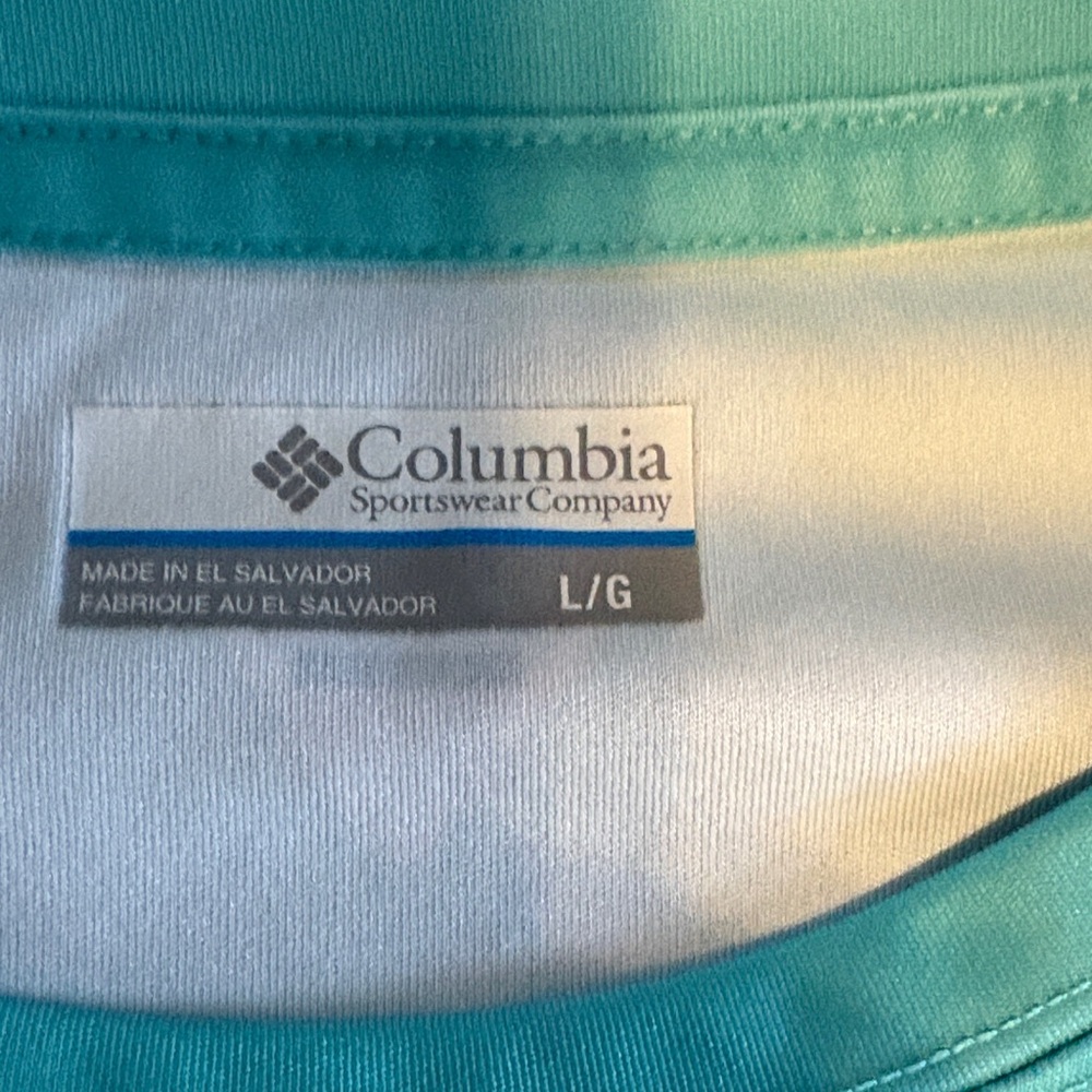 Columbia PFG Turquoise Long Sleeve Shirt Large - Picture 4 of 5